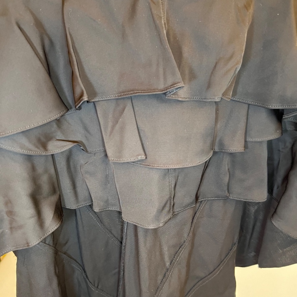 Zara Women Black Layered One Shoulder Dress Size Small - Picture 2 of 13